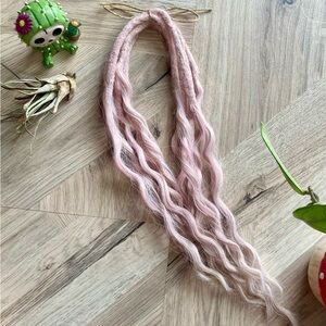 Pink Wavy Dreadlock Hair Extensions